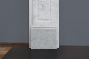 Victorian style lintel fireplace made of Italian white Carrara marble