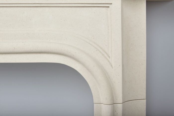 French provincial limestone fireplace surround